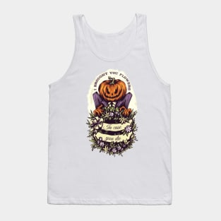 Halloween scary evil pumpkin funny pumpkin I brought you flowers Tank Top